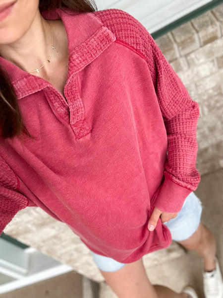 Vintage Waffle Pullover
