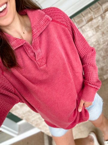 Vintage Waffle Pullover