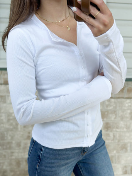 Lands RIBBED Button Down Long Sleeve