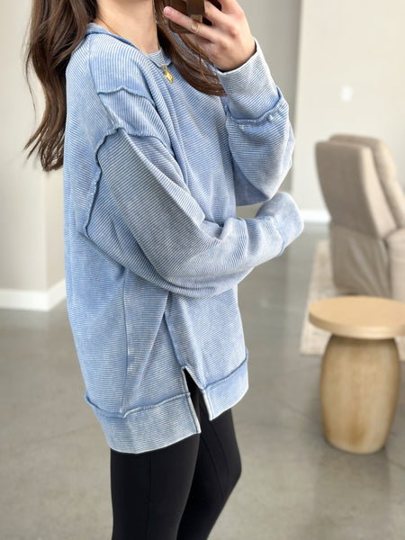 Lyn Ribbed Crew [light blue]