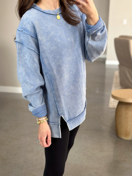 Lyn Ribbed Crew [light blue]