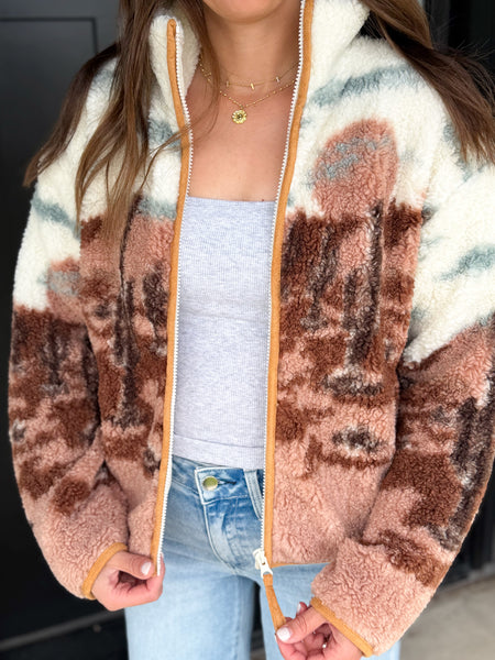 Desert Views Sherpa [Suede Accent] Full Zip