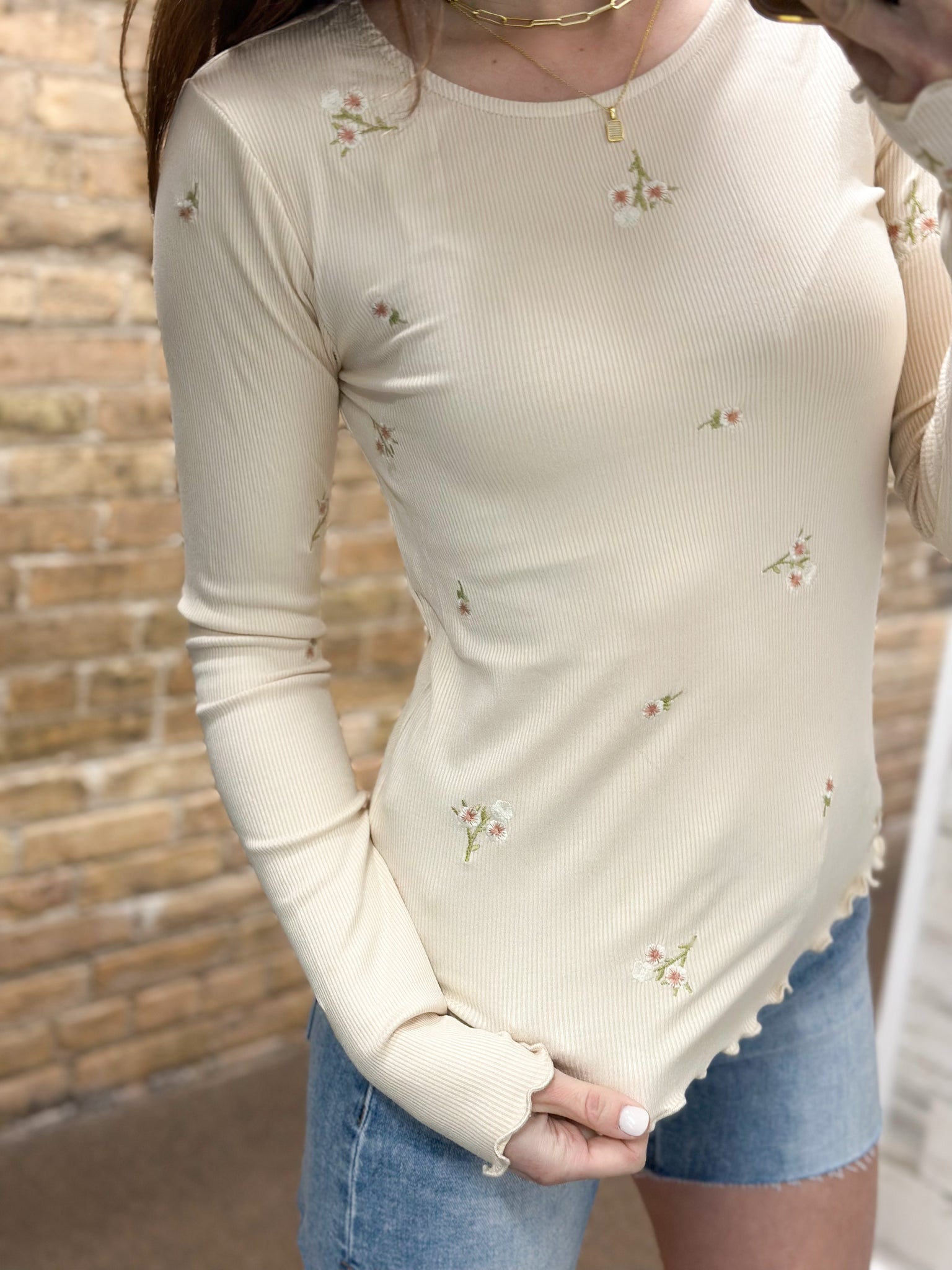 Gemi Floral Ribbed Long Sleeve [ready in 10-14 days!]