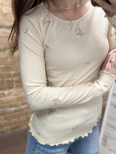 Gemi Floral Ribbed Long Sleeve [ready in 10-14 days!]