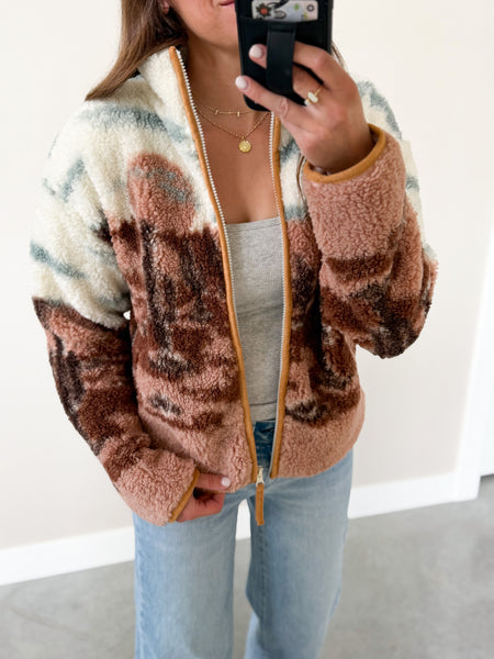 Desert Views Sherpa [Suede Accent] Full Zip