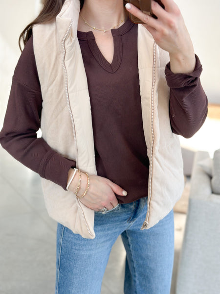 Uneck Notch Neck Pullover