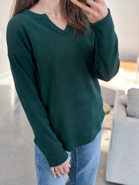 Uneck Notch Neck Pullover