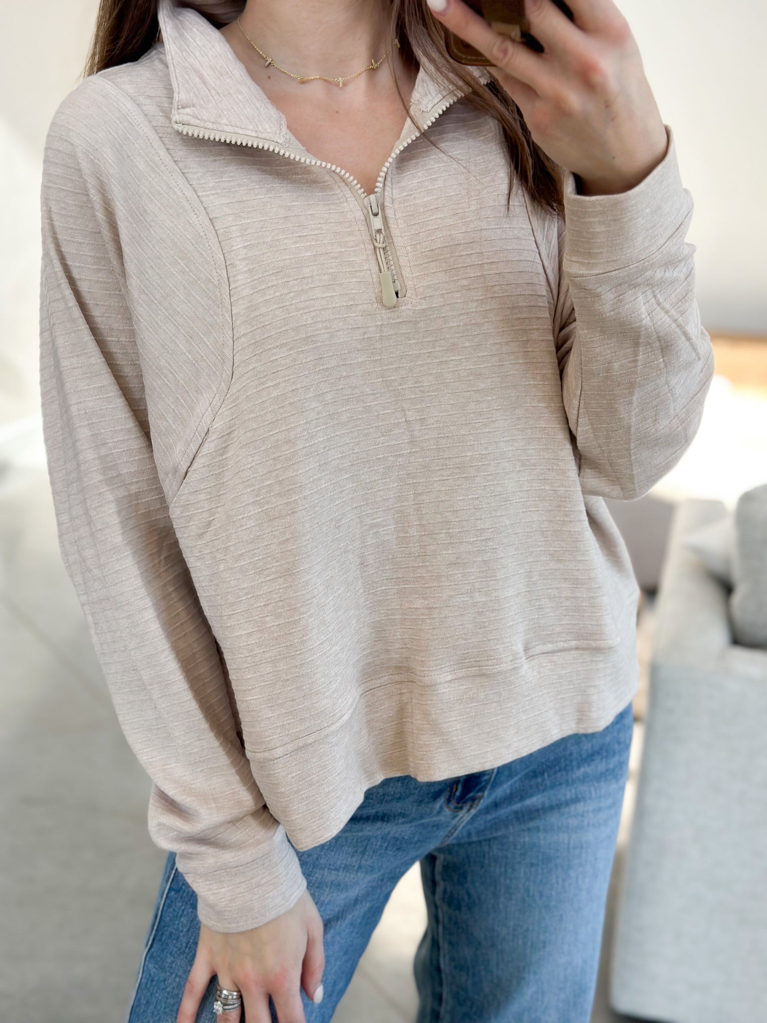 Taupe Butter Ribbed Pullover