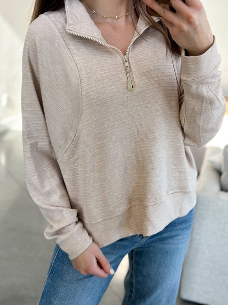 Taupe Butter Ribbed Pullover