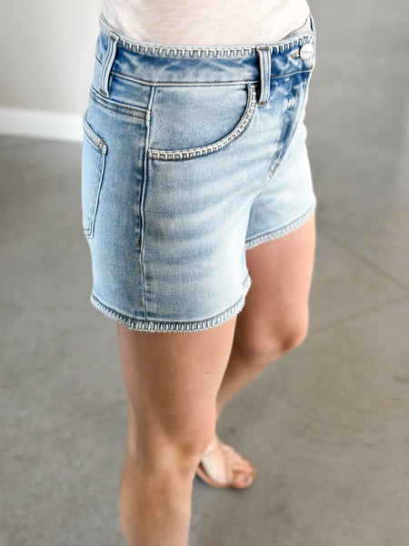 Detailed Trim High Rise Shorts