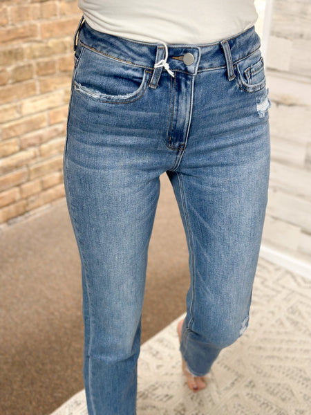 Softest Slight Distress High Rise Straight