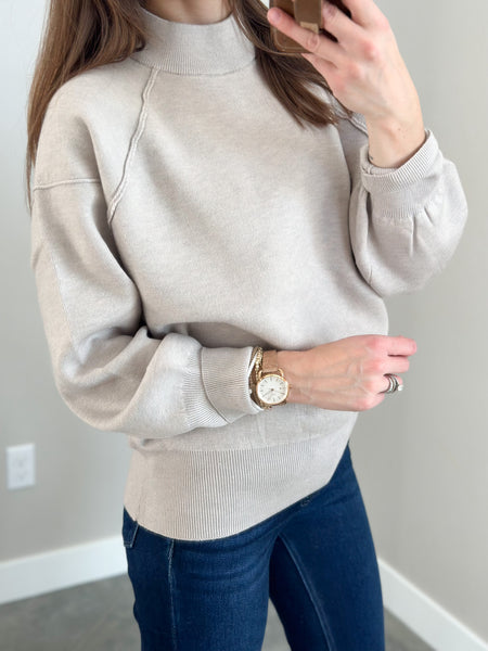 Butter Mock Neck Sweater [spice & oatmeal]