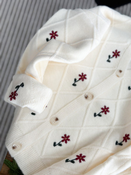 Dainty Floral Button Down Knit