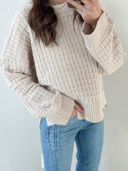 Just Need Some Texture Sweater [oatmeal, black, blue]