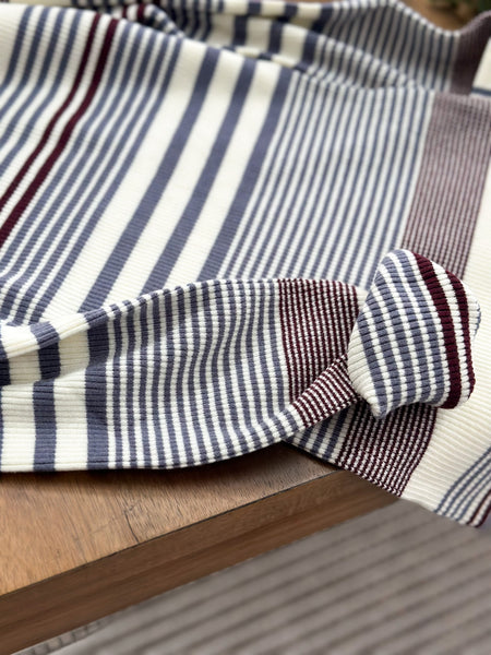 Hazey Stripe Mock Neck Knit