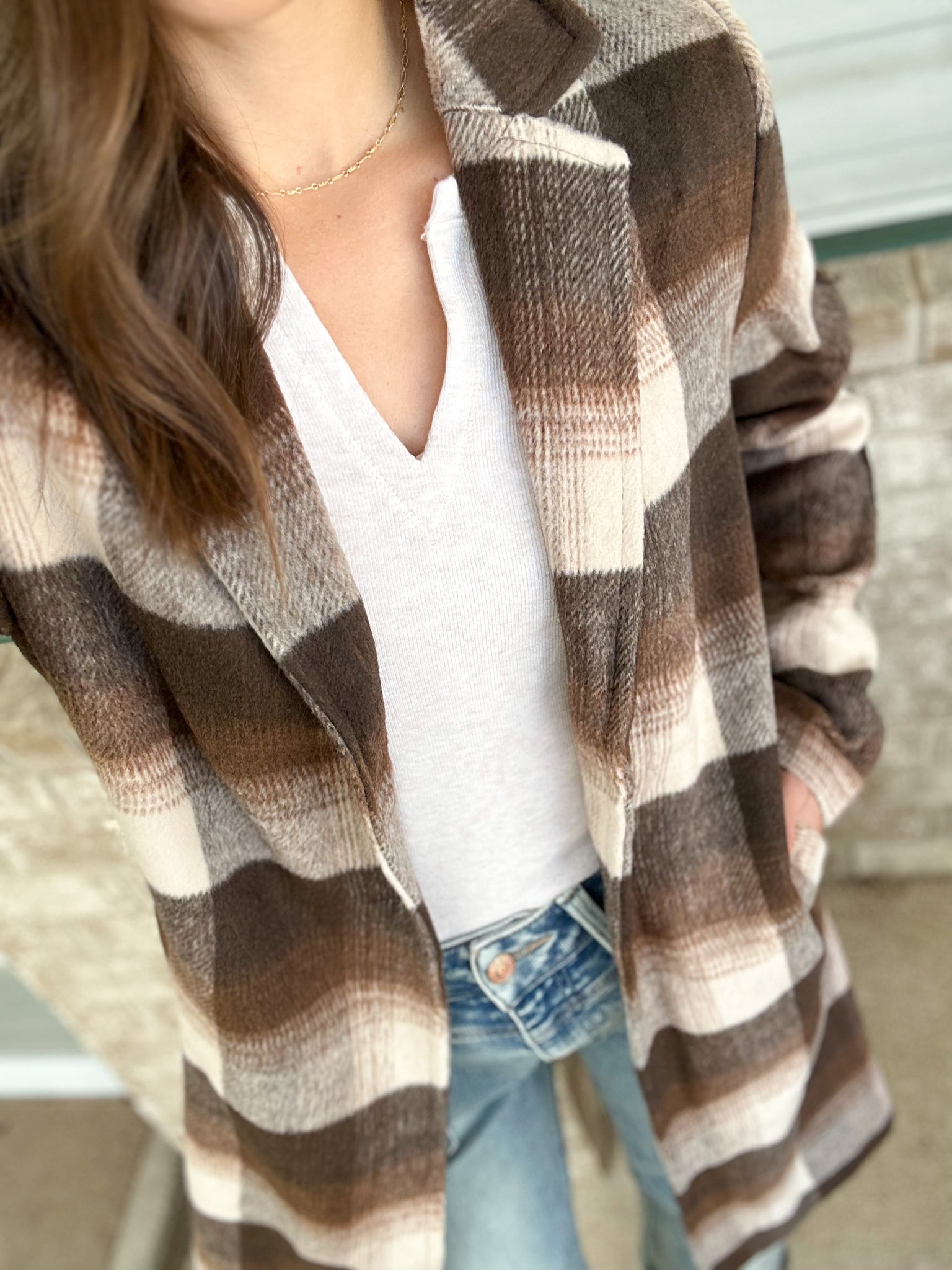 Keeper Plaid Light Weight Blazer Coat