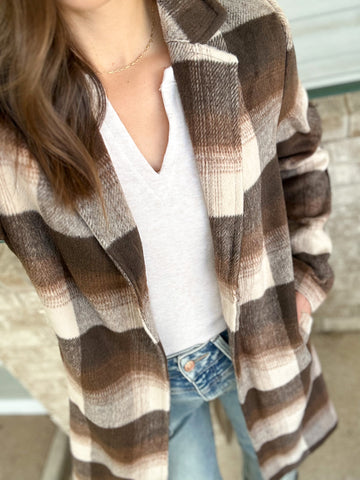 Keeper Plaid Light Weight Blazer Coat