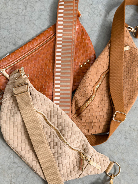 Suede Woven Crossbody