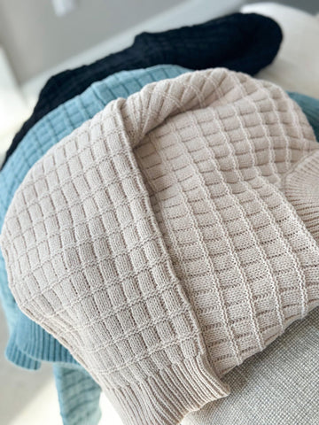 Just Need Some Texture Sweater [oatmeal, black, blue]