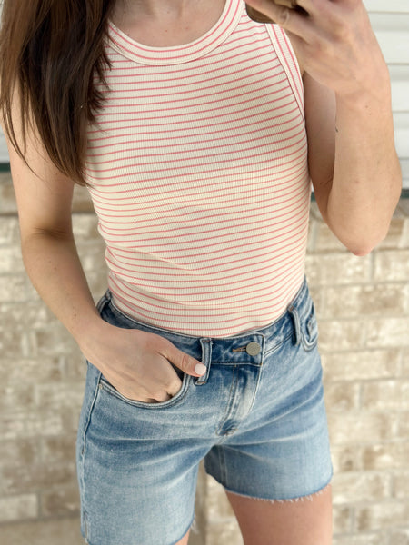 Breya Ribbed Tanks [ivory/mauve & taupe/ivory]