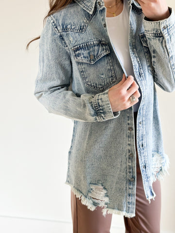 Brittney Soft Denim Shacket [in stock + pre-order]