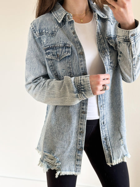 Brittney Soft Denim Shacket [in stock + pre-order]