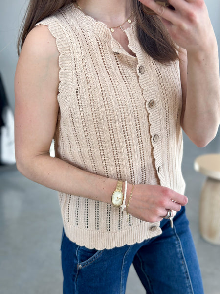 Leigh Crochet Button Down