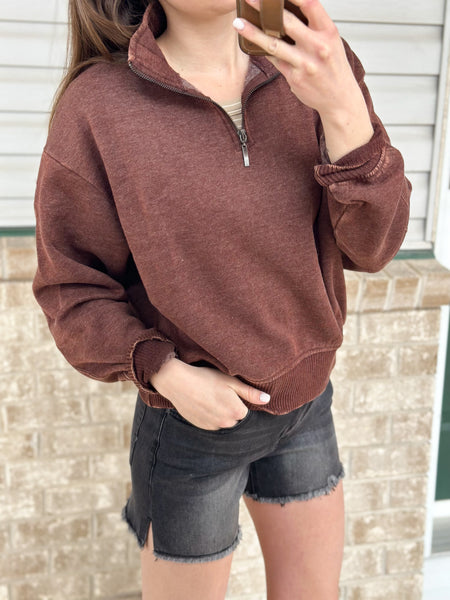 Favorite Acid Wash 1/4 Zip [shorts friendly!]