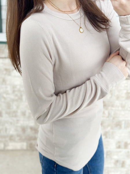 Breya Ribbed Long Sleeve [light taupe]