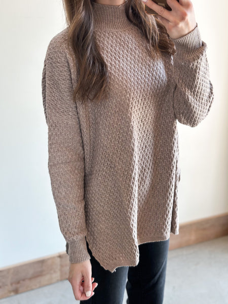 Seny SOFT Texture Mock Neck Sweater