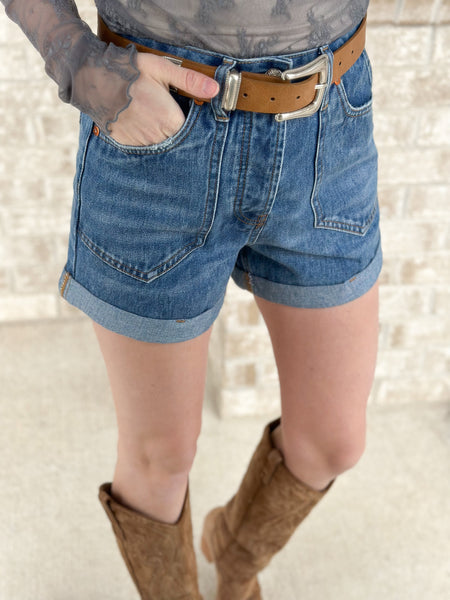 Western Round Up Shorts [medium wash & dark wash]