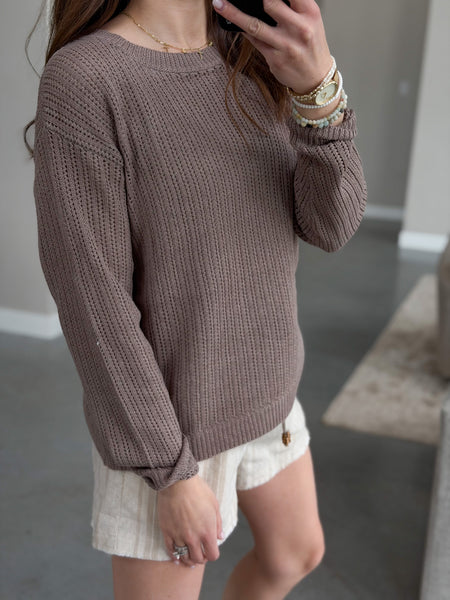 Cria Crochet Pullover [green & mocha]