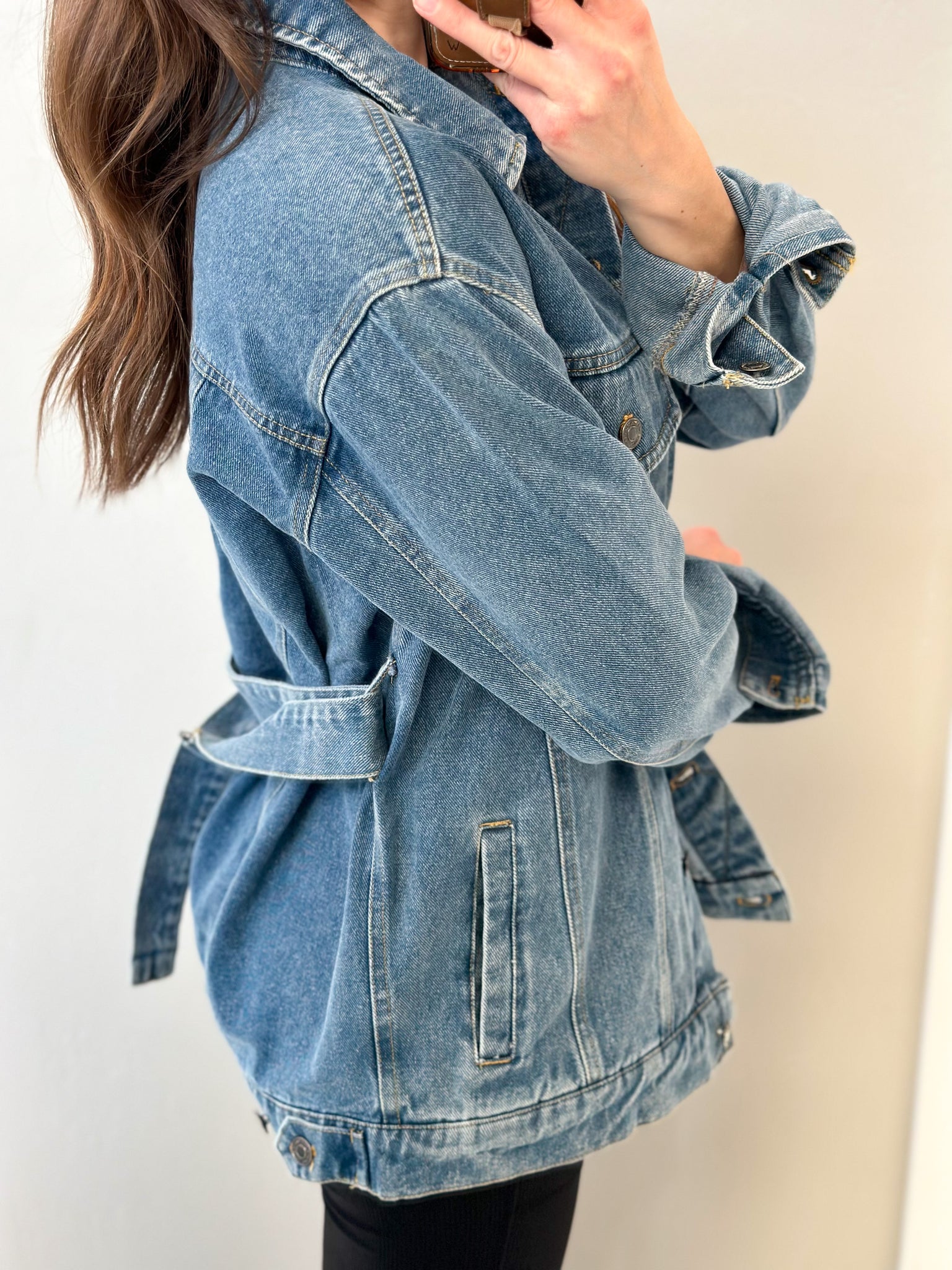 Tie Back Denim Jacket