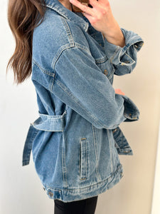 Tie Back Denim Jacket