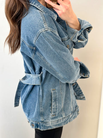 Tie Back Denim Jacket