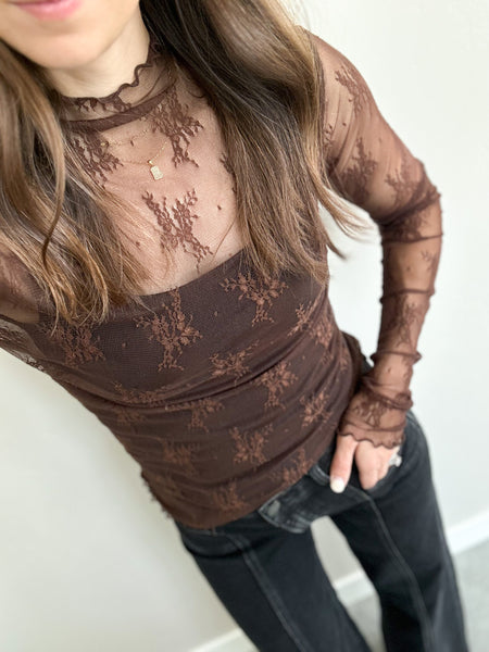 Lace Long Sleeves [camel, coffee, olive]