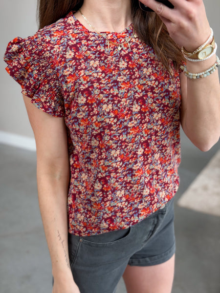 Floral Bliss Summer Ruffle Tshirt