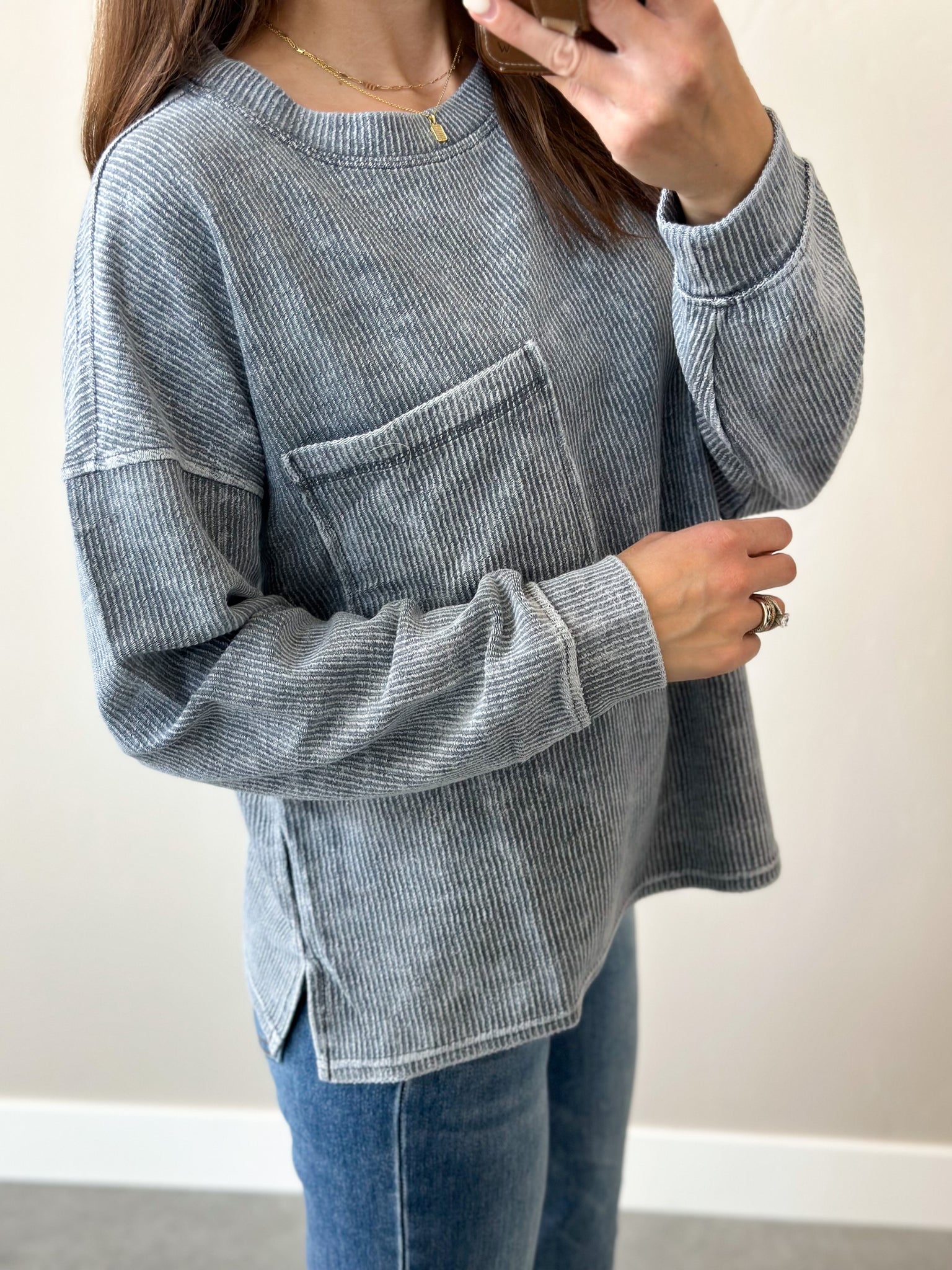 Denly Butter Ribbed Crew