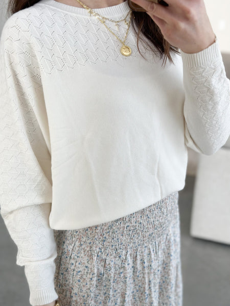 Elegance Ivory Butter Knit Sweater
