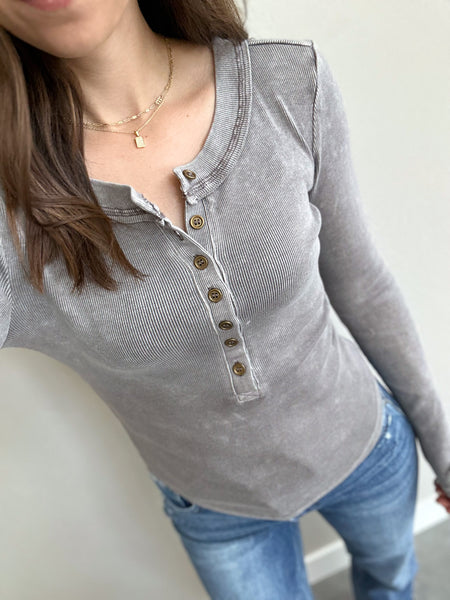 Ashy Acid Wash Henley