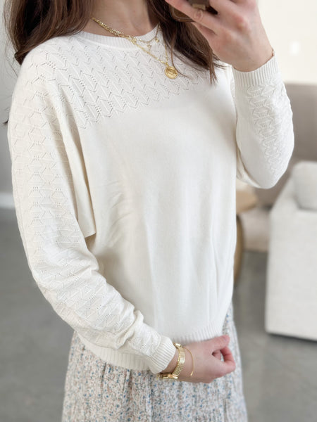 Elegance Ivory Butter Knit Sweater
