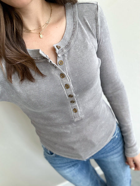 Ashy Acid Wash Henley