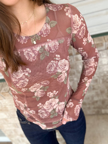 Rosi Mauve Mesh Top