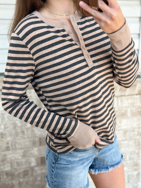 Em Stripe Knit Henley