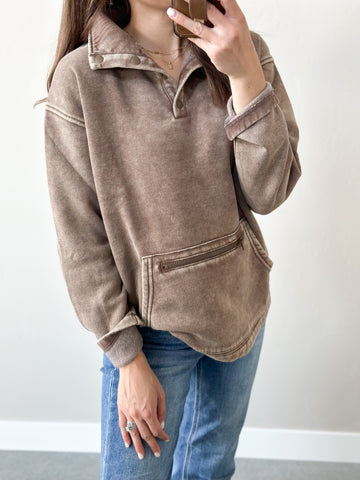 Clyde Snap Front Sweatshirt [mocha]