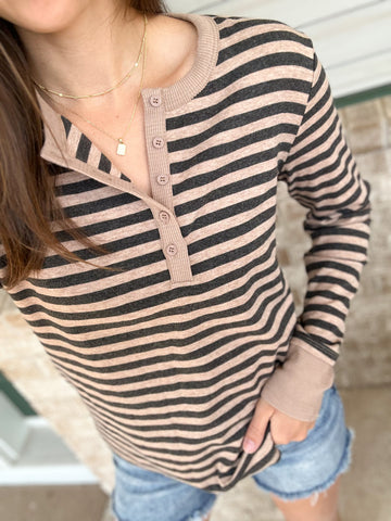 Em Stripe Knit Henley