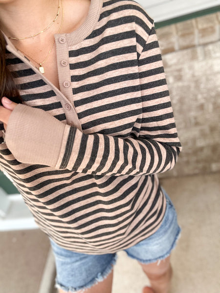 Em Stripe Knit Henley