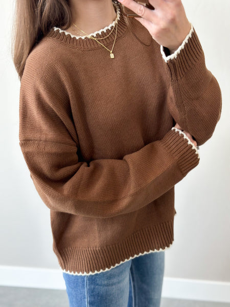 Trim Crochet Sweater