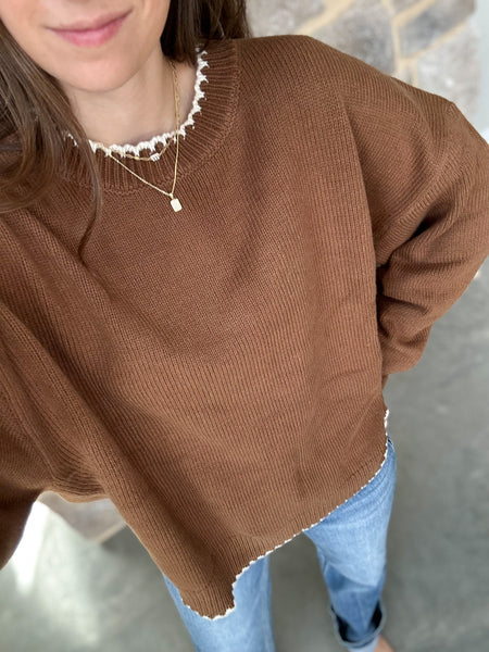 Trim Crochet Sweater