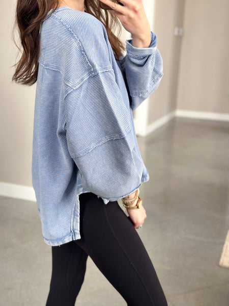 Leif Ribbed Crewneck [baby blue]